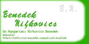 benedek mifkovics business card